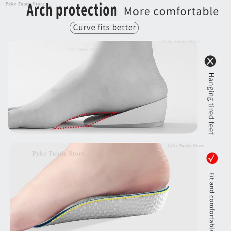 Orthopedic Height-Increasing Insoles for Men and Women - Arch Support Memory Foam Shoe Pads for Flat Feet and Sneakers