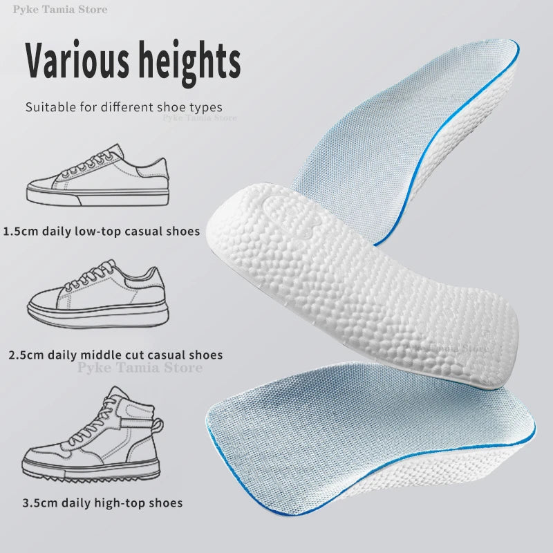 Orthopedic Height-Increasing Insoles for Men and Women - Arch Support Memory Foam Shoe Pads for Flat Feet and Sneakers